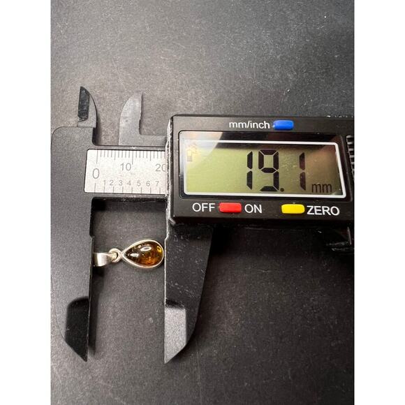 NEW Dravite orange tourmaline sterling silver teardrop pendant 1.49 grams - Picture 7 of 16